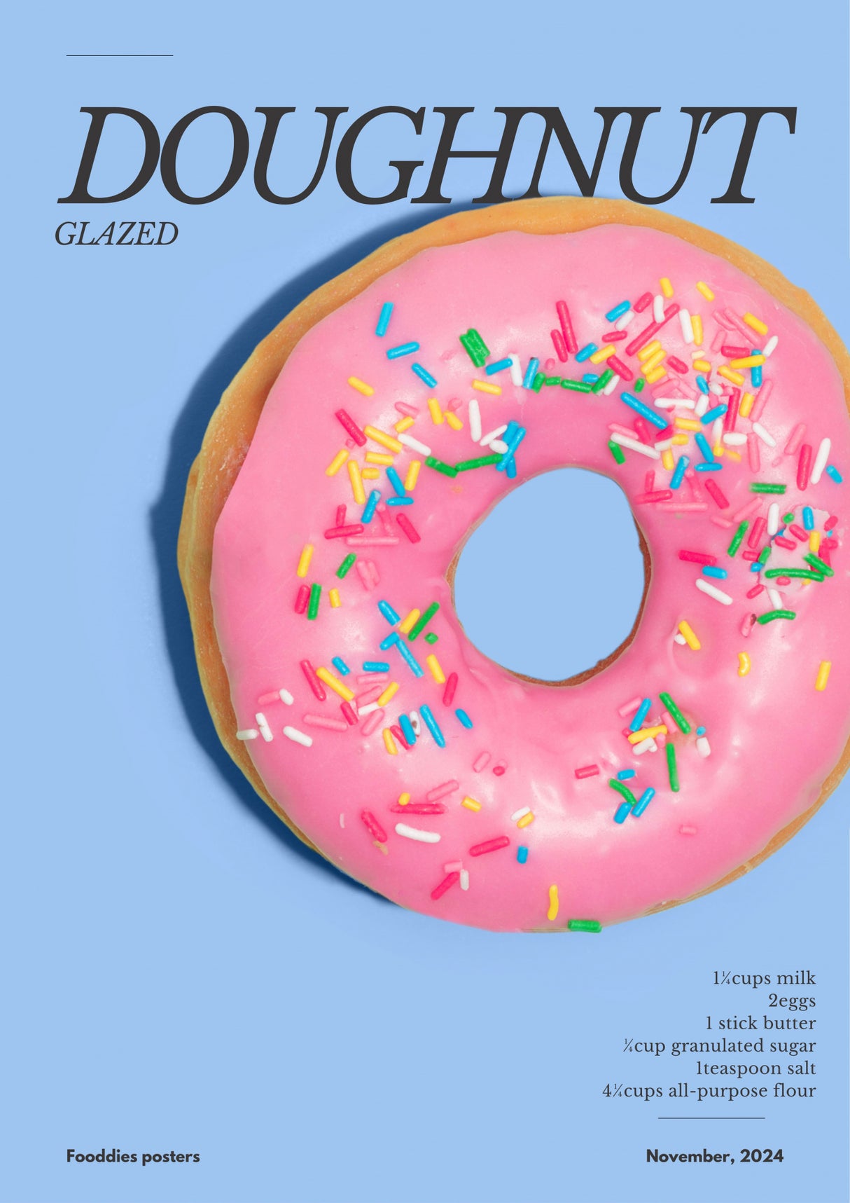 Pink Glaze Doughnut Poster och Canvastavla