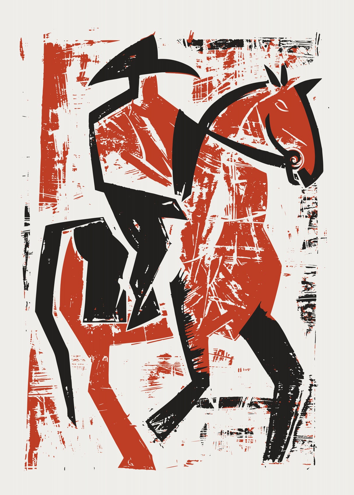 Abstract Horse Rider Poster och Canvastavla