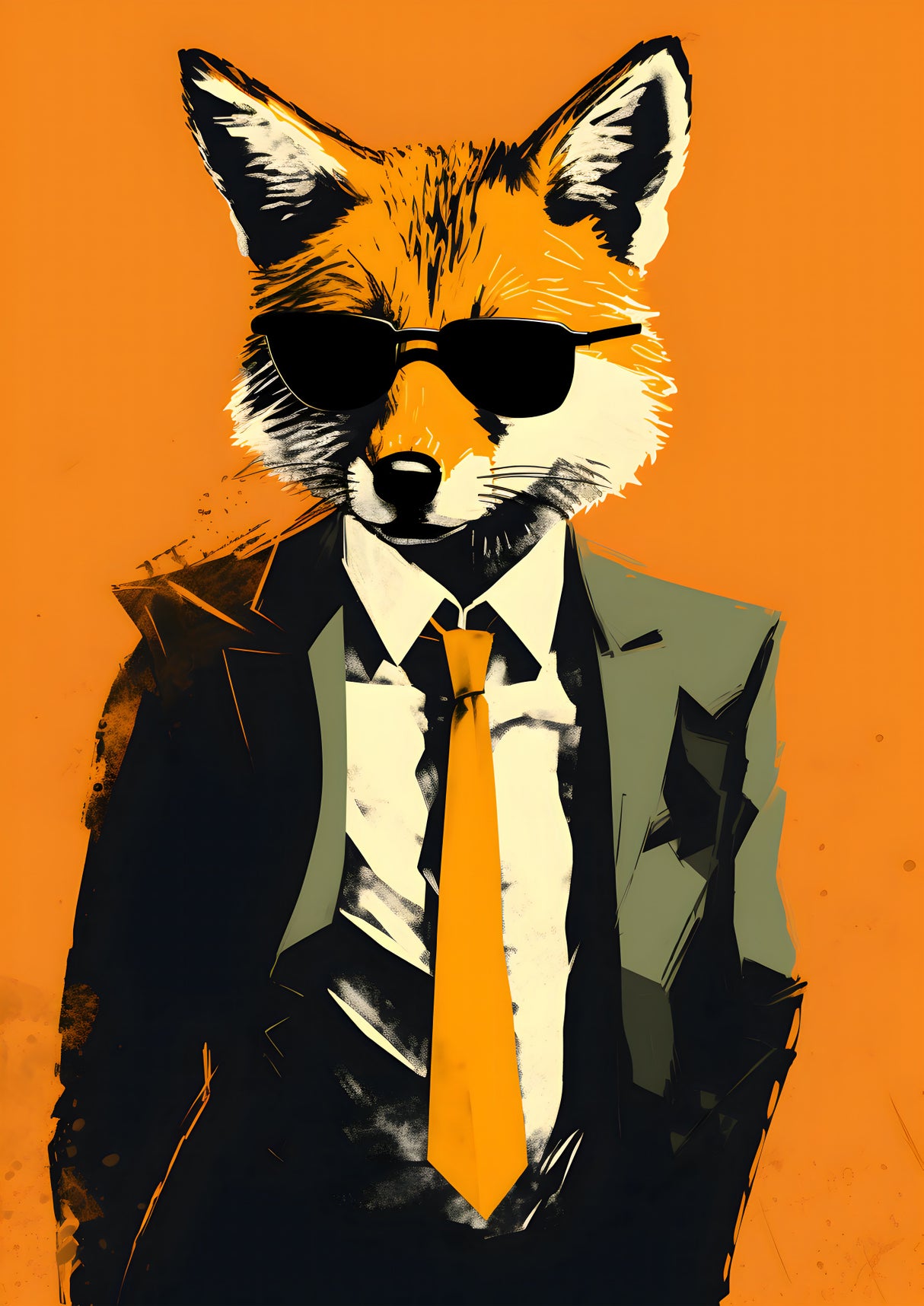 Fox In a Suit Poster och Canvastavla