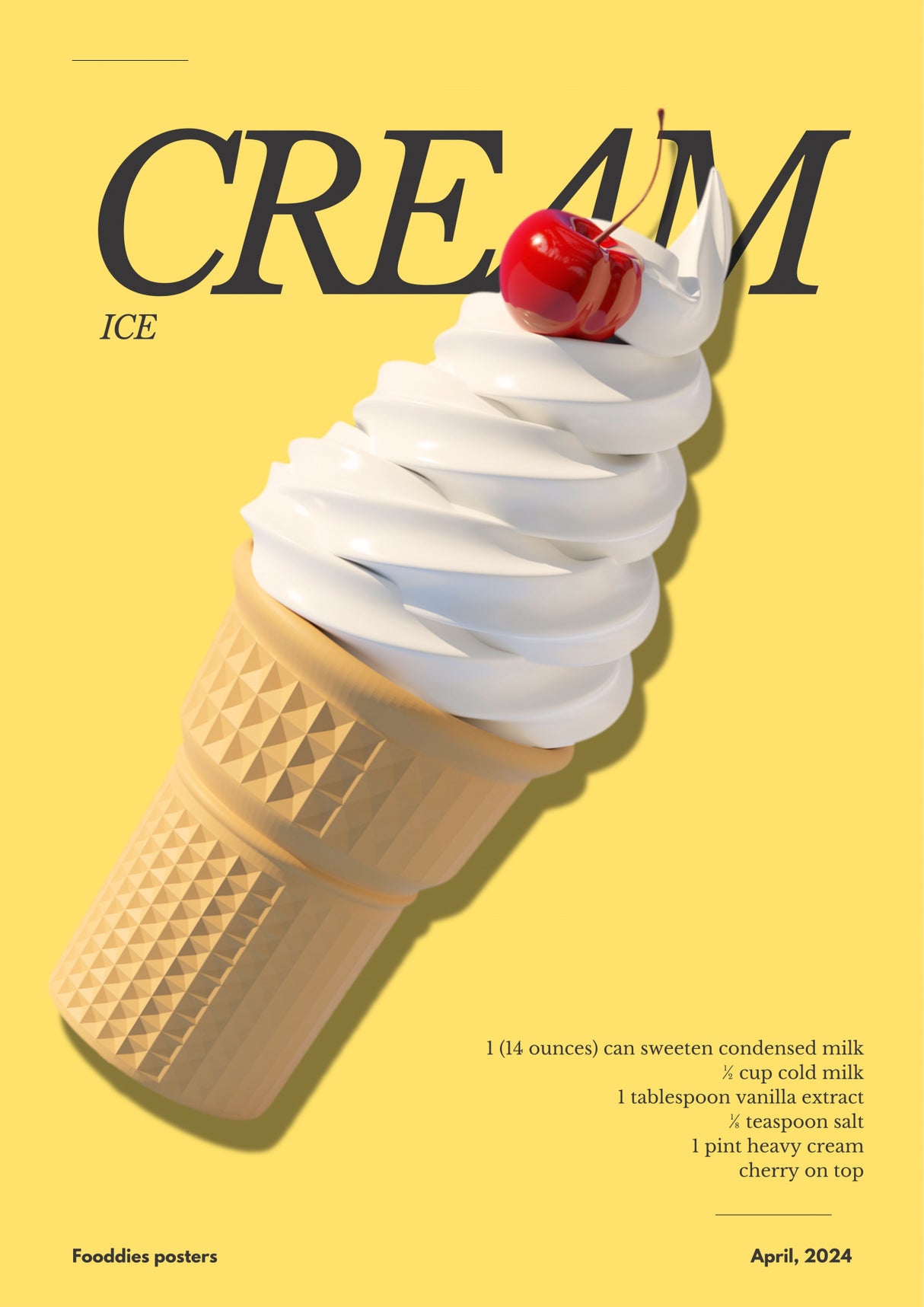 Cherry on Top Ice Cream Poster och Canvastavla