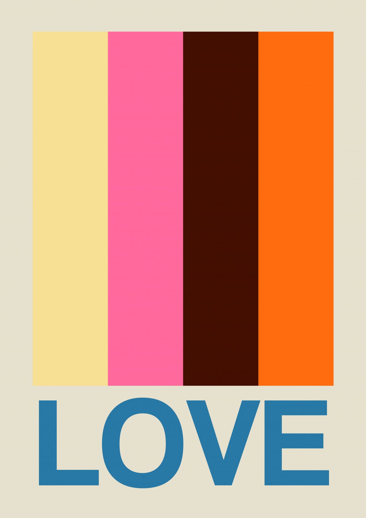 Retro Stripe LOVE Summer Fruits Poster och Canvastavla