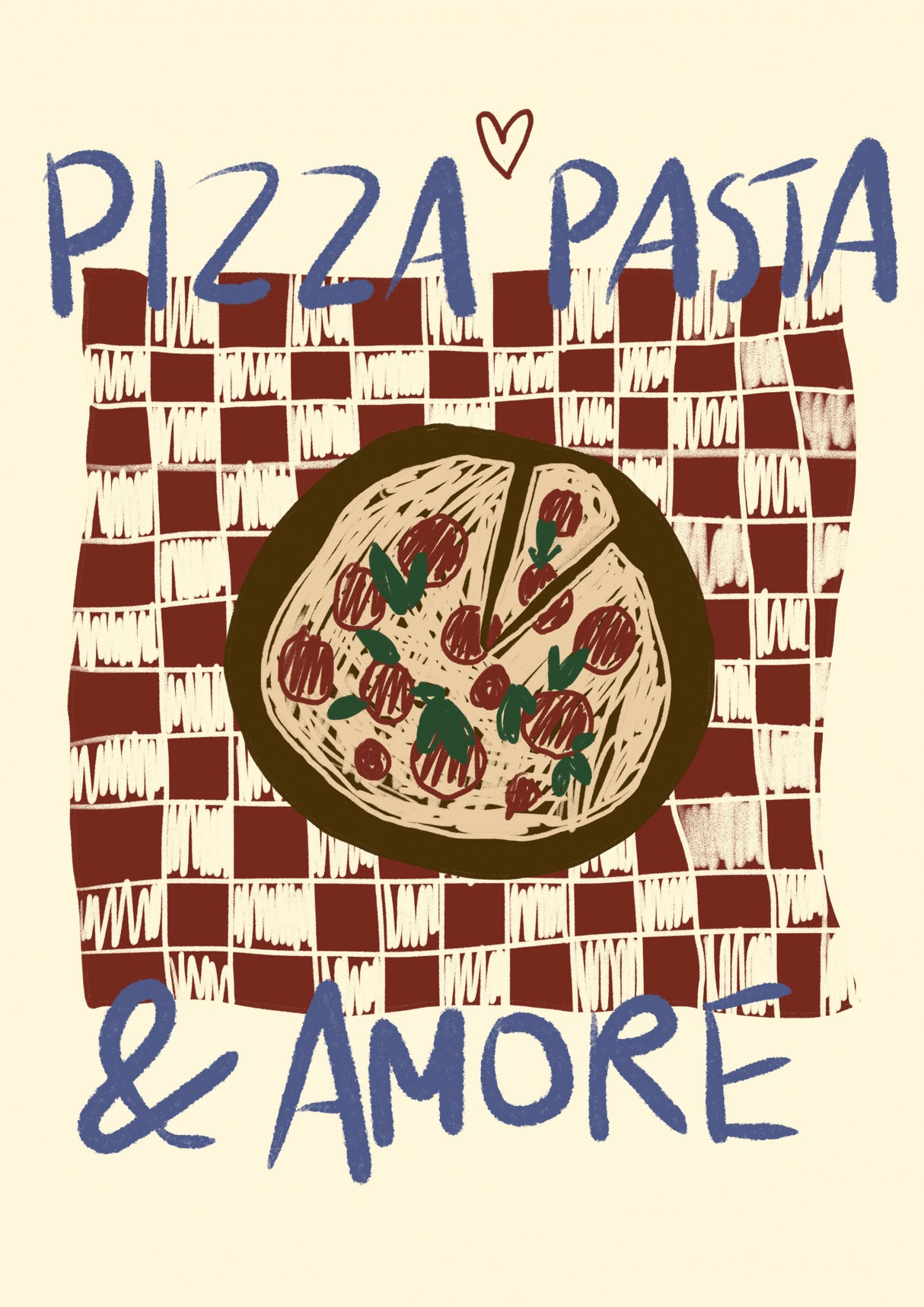 Pizza Pasta & Amore Poster och Canvastavla