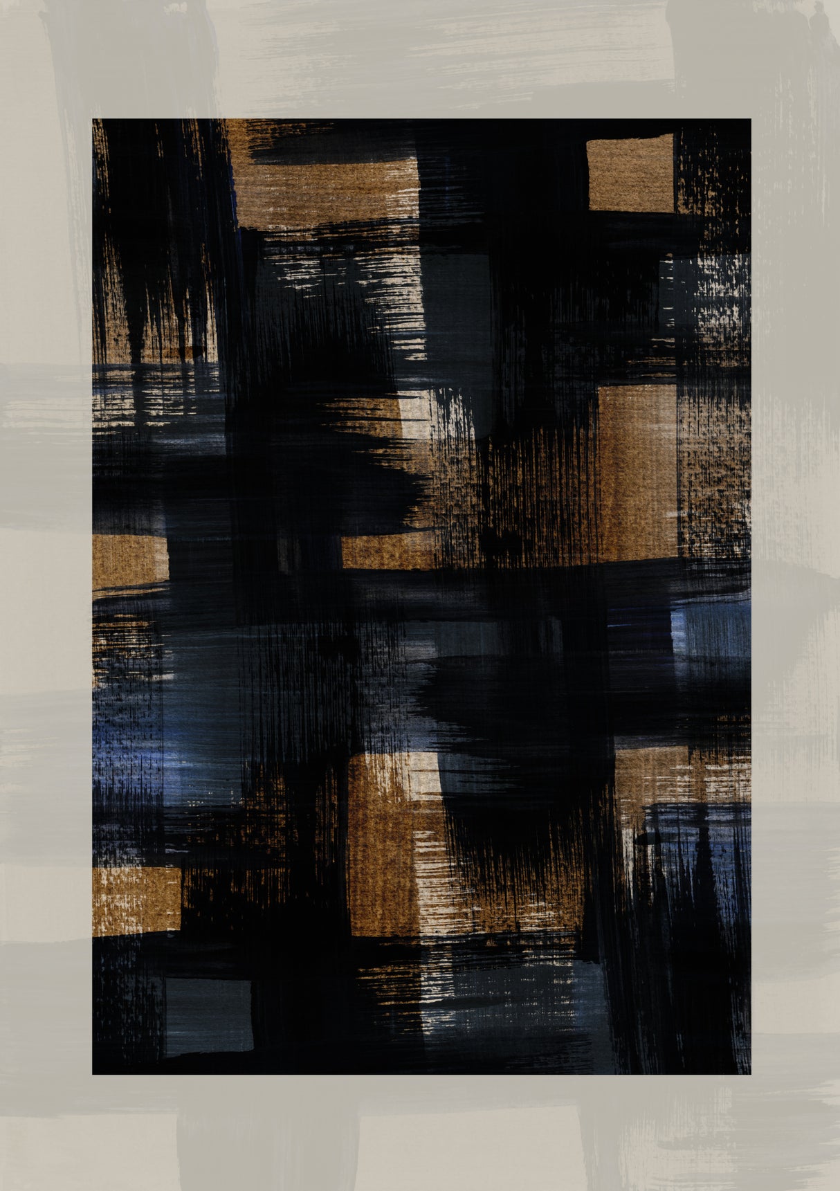 Abstract Brush Strokes 128X Poster och Canvastavla