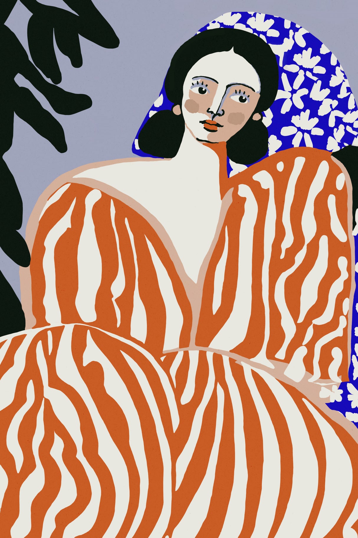 Woman In Striped Suit Poster och Canvastavla