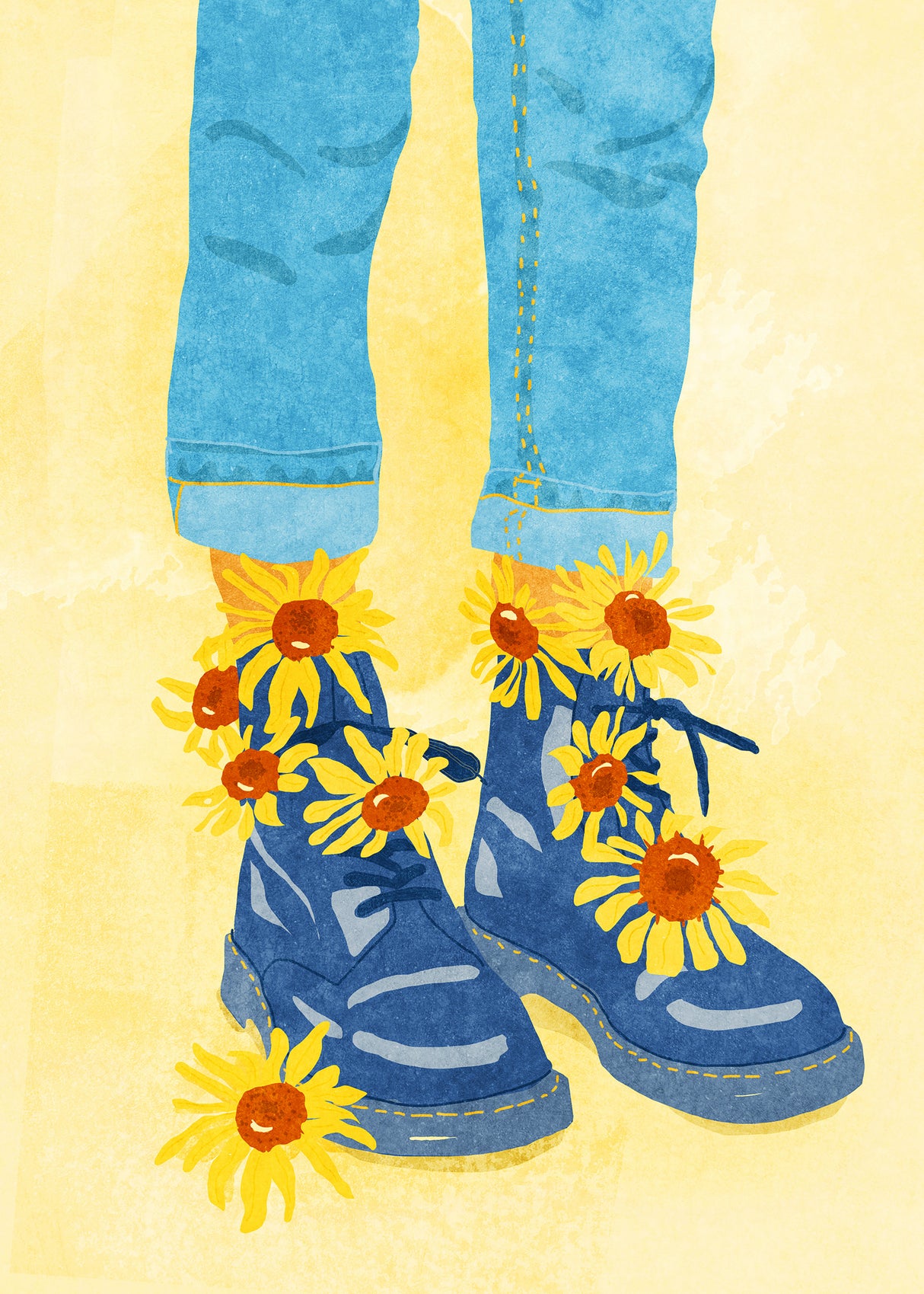 Sunflower Walk Poster och Canvastavla