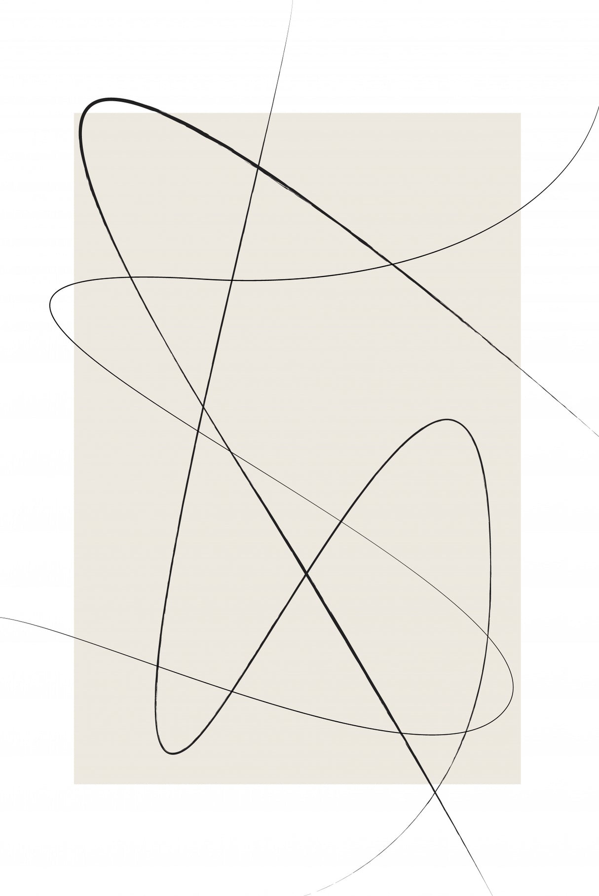 Beige Abstract Poster och Canvastavla