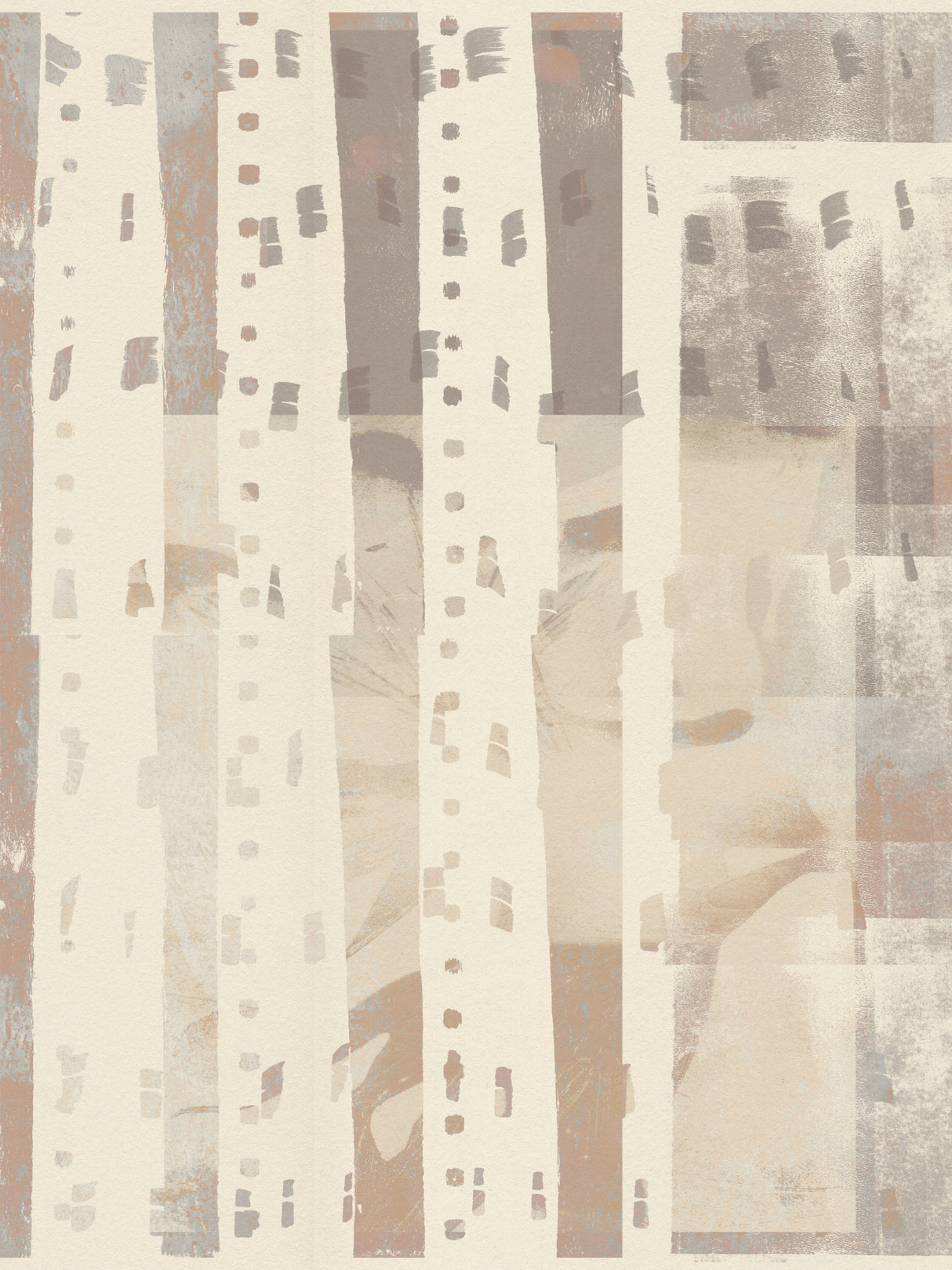 Neutral Abstract pattern in light terracotta, taupe and white. Poster och Canvastavla