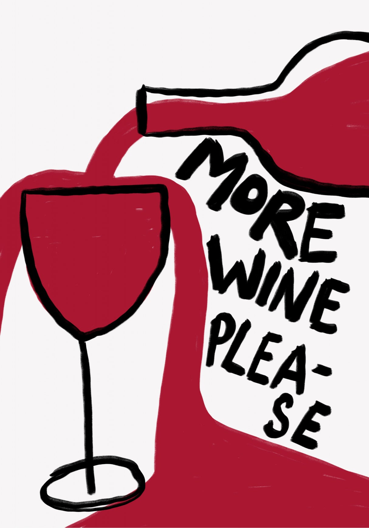 More Wine Please Poster och Canvastavla