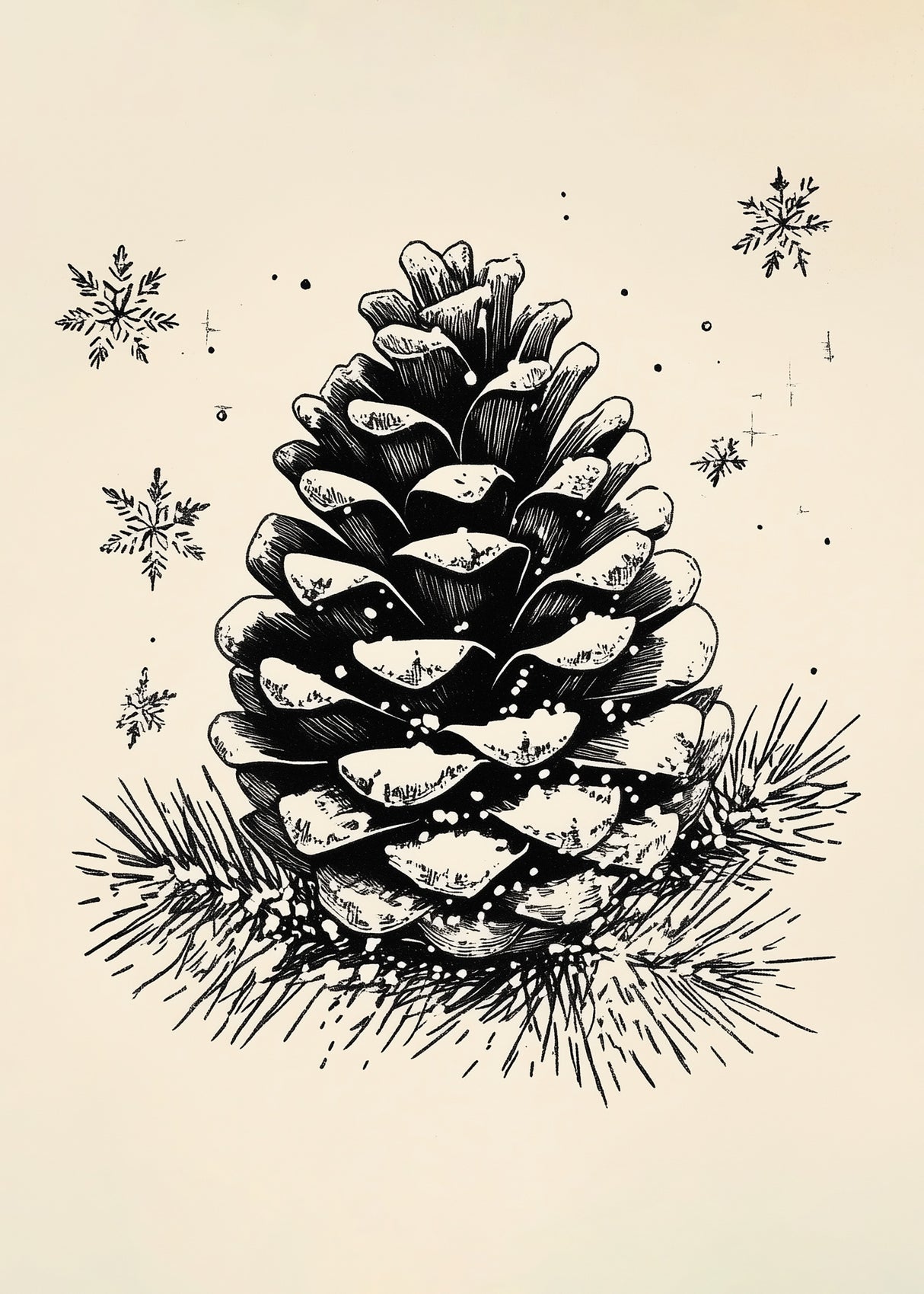 Pine Winter Poster och Canvastavla