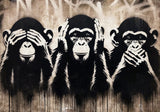 Three Wize Monkeys Poster och Canvastavla