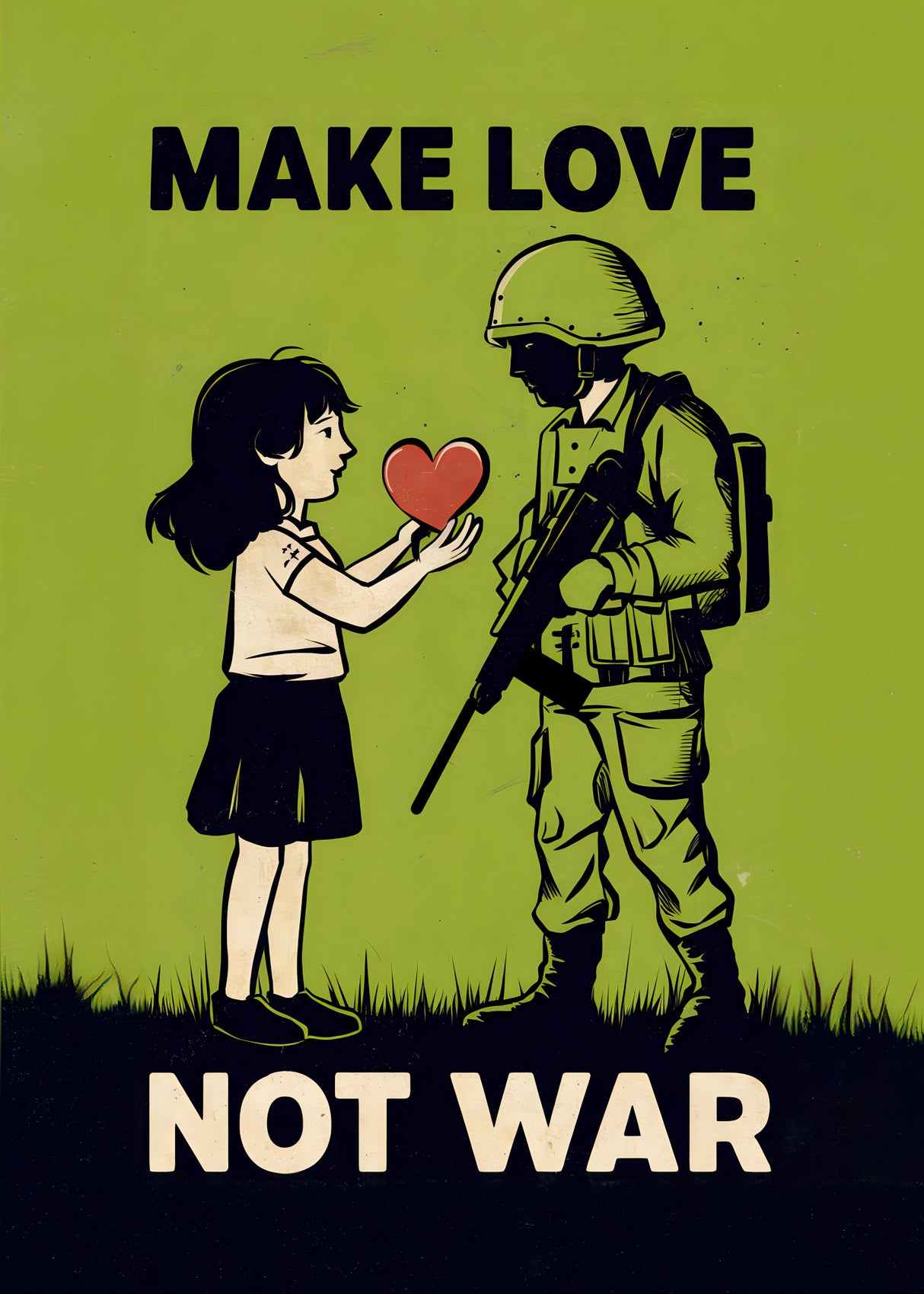 Make Love   Not War Poster och Canvastavla