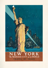 New York, the Wonder City of the World Travel By Train (1927) Poster By Adolph Treidler Poster och Canvastavla