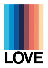 Mirror Stripe LOVE Poster och Canvastavla