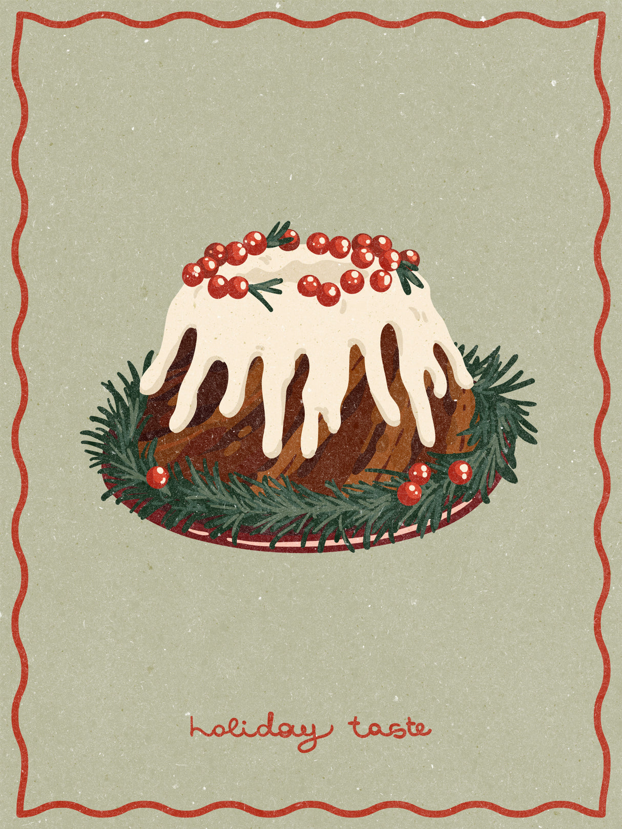 Christmas cake. Holiday Taste Poster och Canvastavla