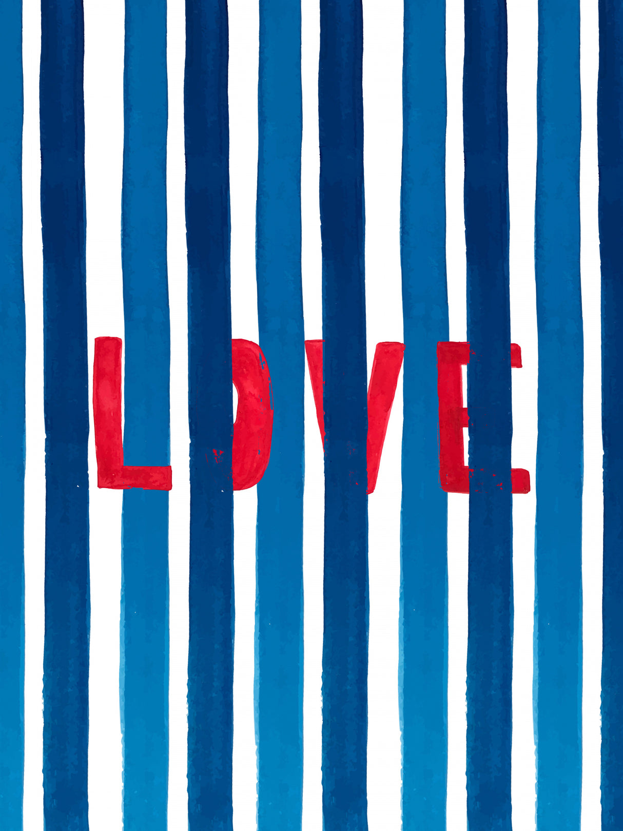 Love Escondido Rayas Azules Poster och Canvastavla