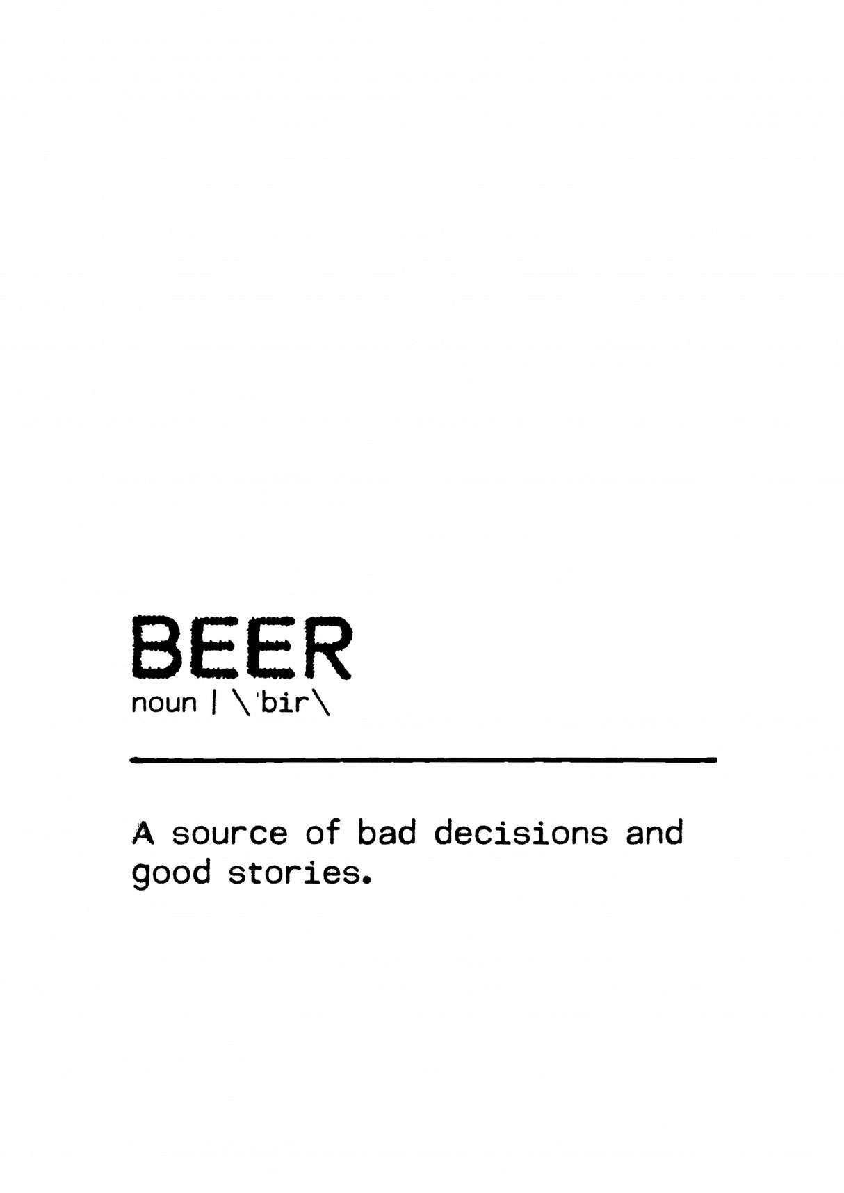 Quote Beer Stories Poster och Canvastavla