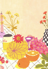 Citrus and flowers Poster och Canvastavla