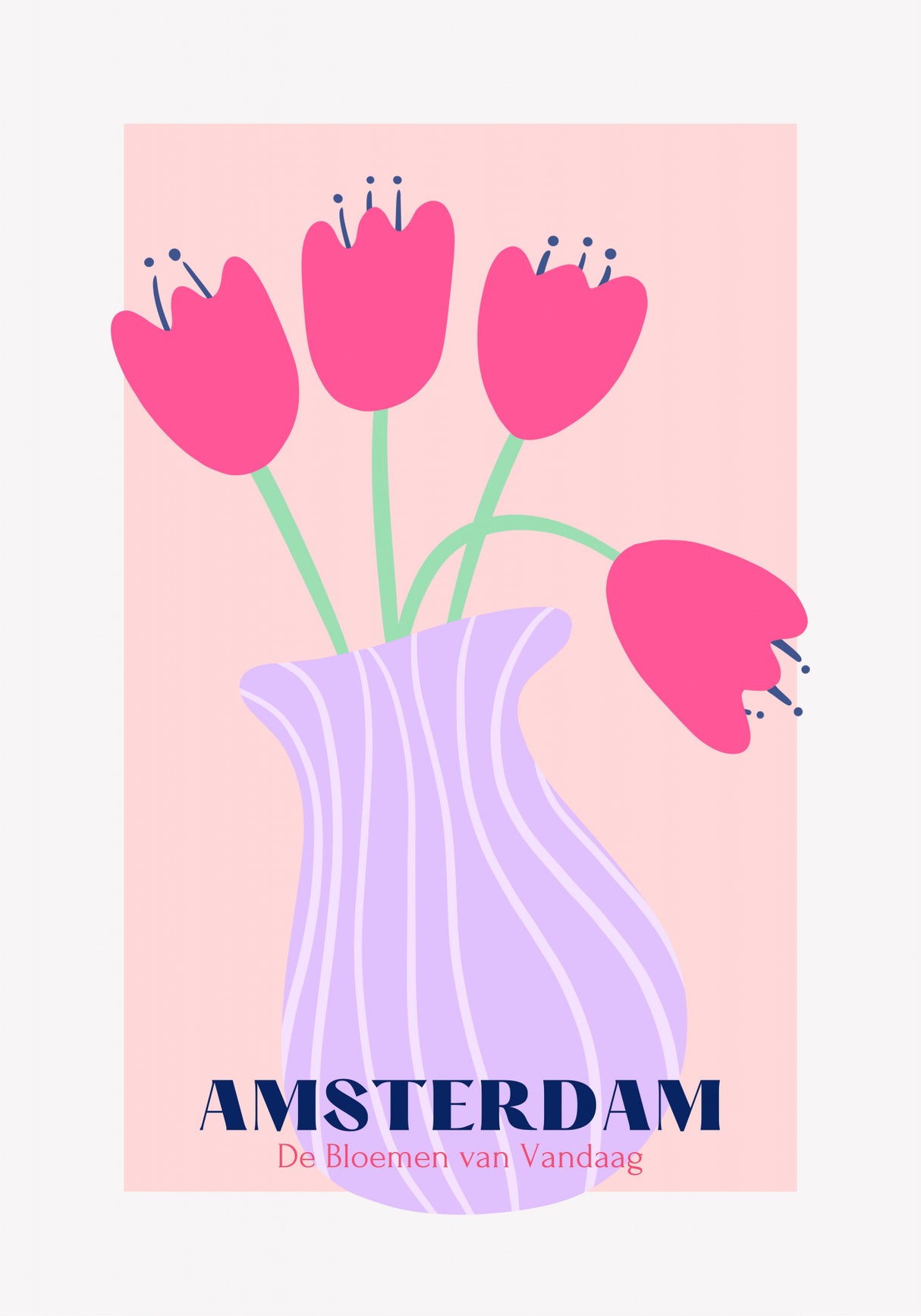 Amsterdam Tulips Poster och Canvastavla