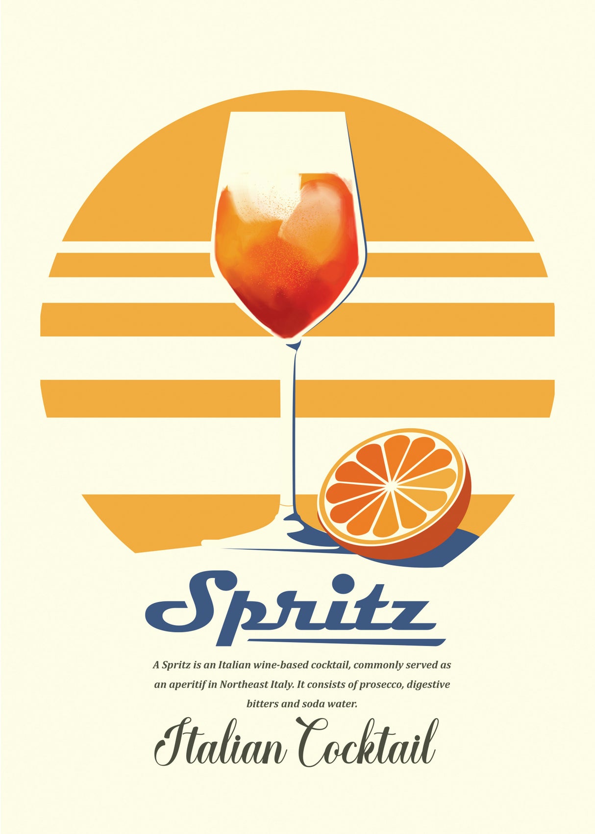 Spritz summer print Poster och Canvastavla