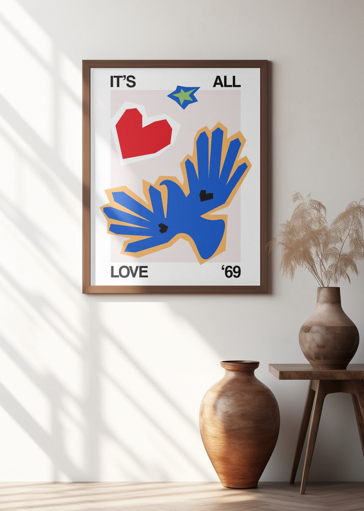 It's All Love '69 Bird Blue Poster och Canvastavla