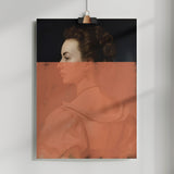 Altered Portrait of Woman Orange Modern Art Poster och Canvastavla