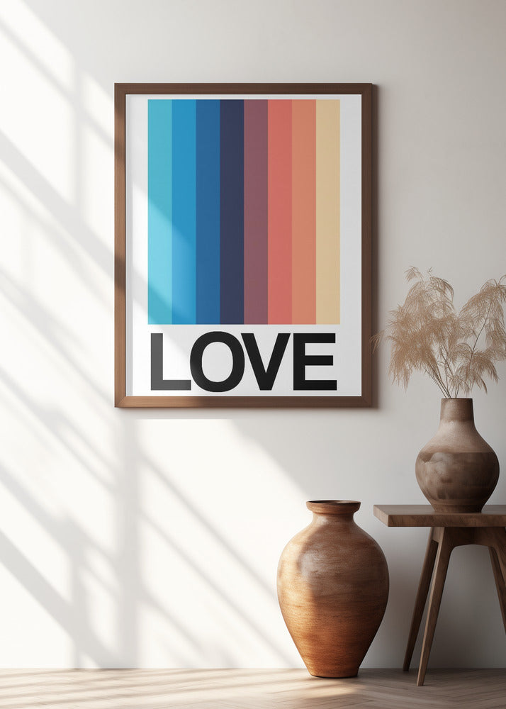 Mirror Stripe LOVE Poster och Canvastavla