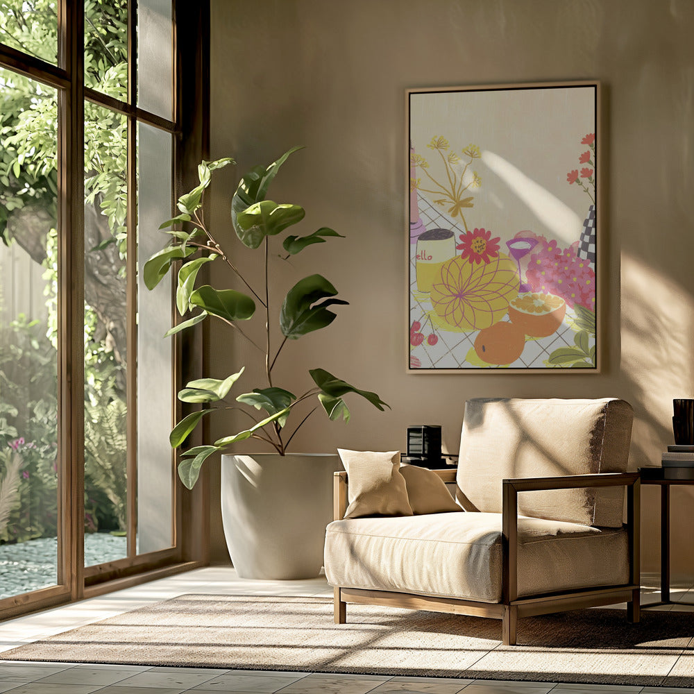 Citrus and flowers Poster och Canvastavla