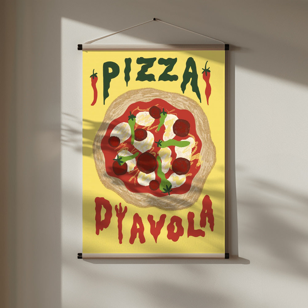 Pizza Diavola Poster och Canvastavla