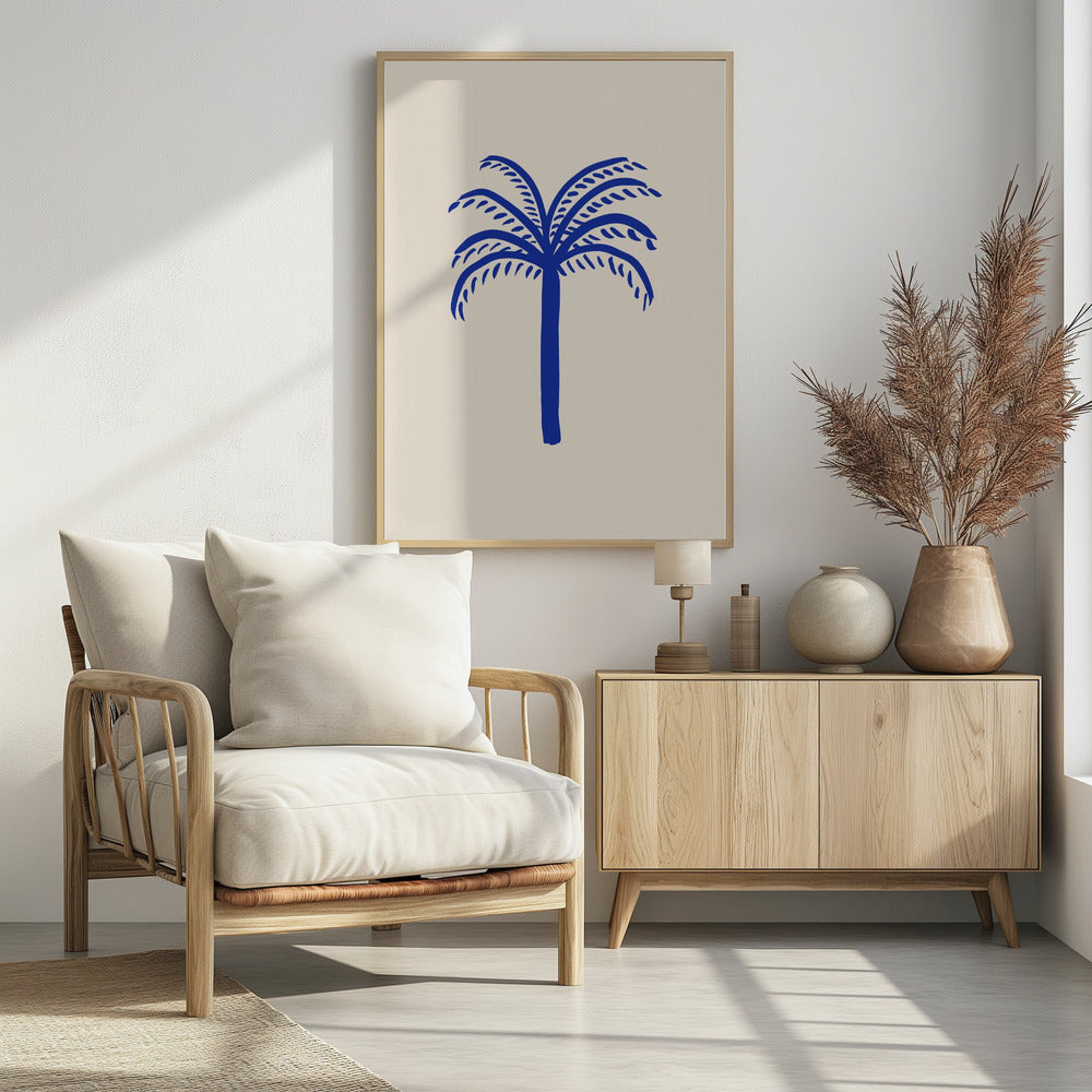 Blue Palm Poster och Canvastavla