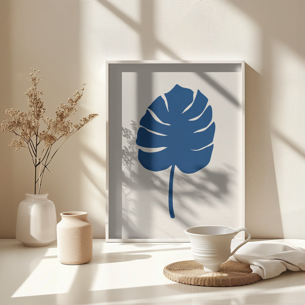 Monstera Canvas Blue Poster och Canvastavla