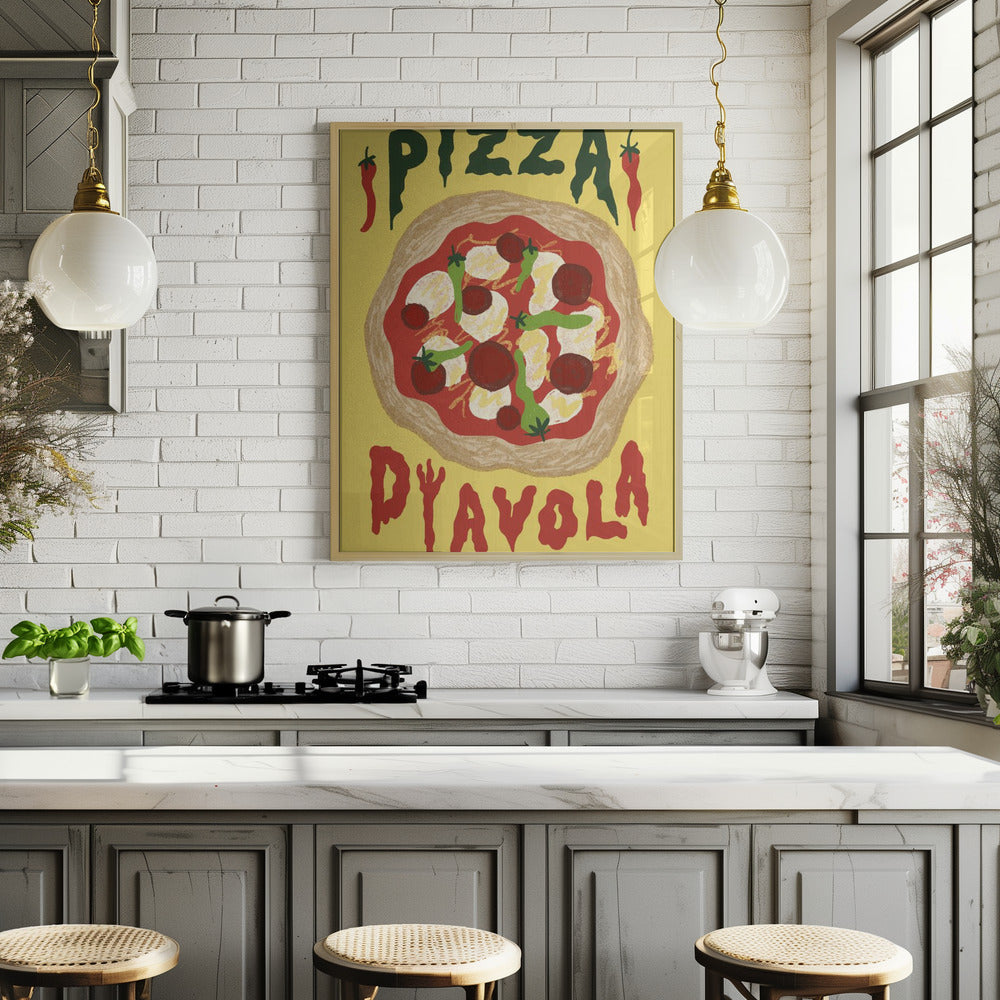 Pizza Diavola Poster och Canvastavla