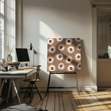 Polka Dot Flower Fringes Mocha Gold Poster och Canvastavla