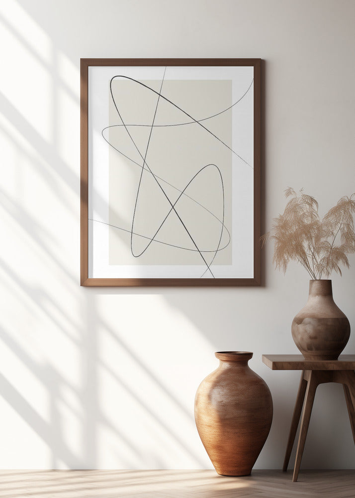 Beige Abstract Poster och Canvastavla