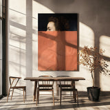 Altered Portrait of Woman Orange Modern Art Poster och Canvastavla