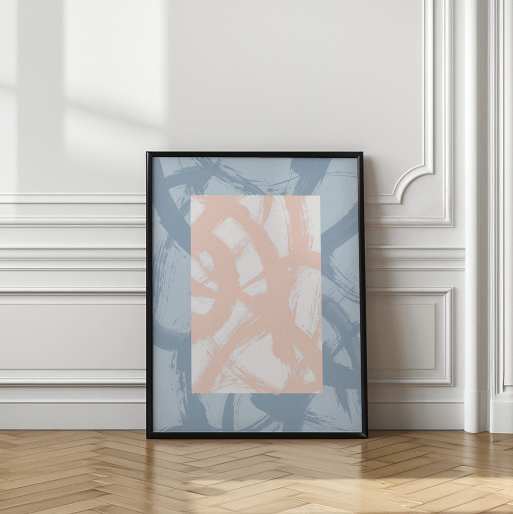 Abstract Brush Strokes 98A Poster och Canvastavla