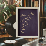 Purple Flying Cranes Poster och Canvastavla