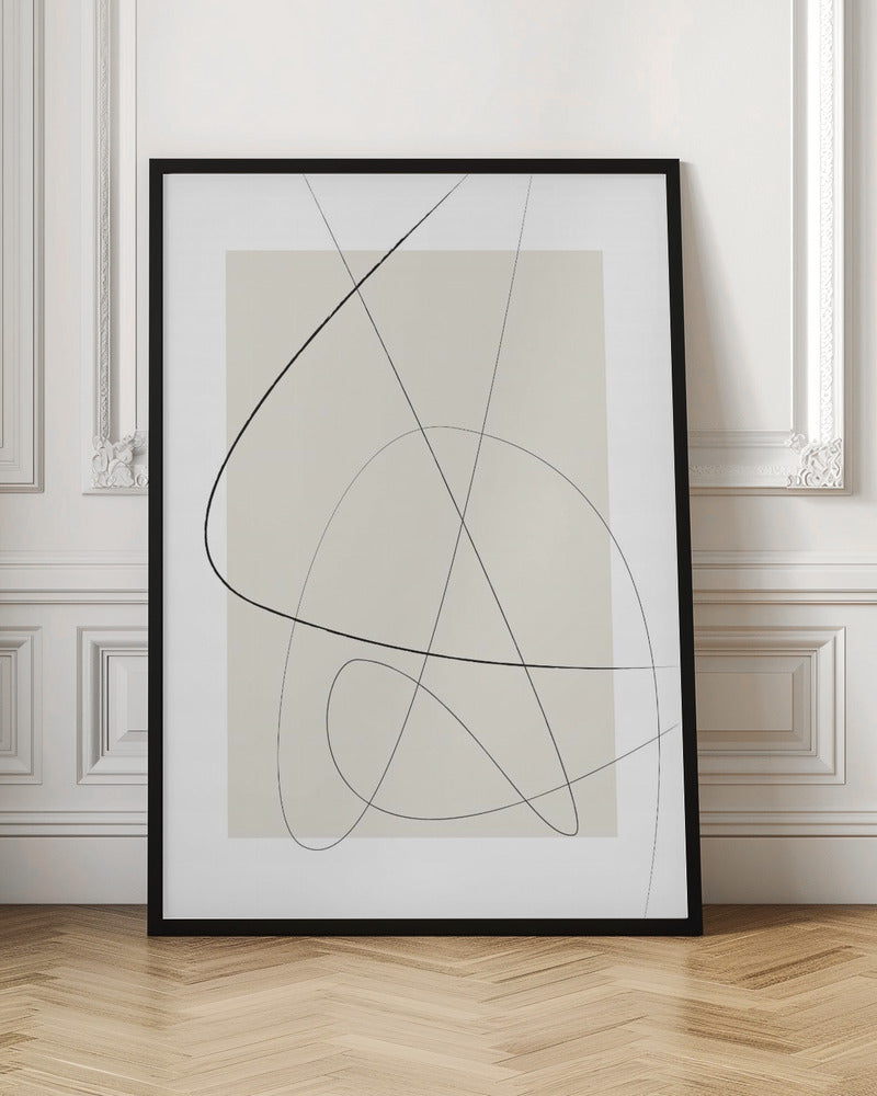 Beige Abstract Poster och Canvastavla