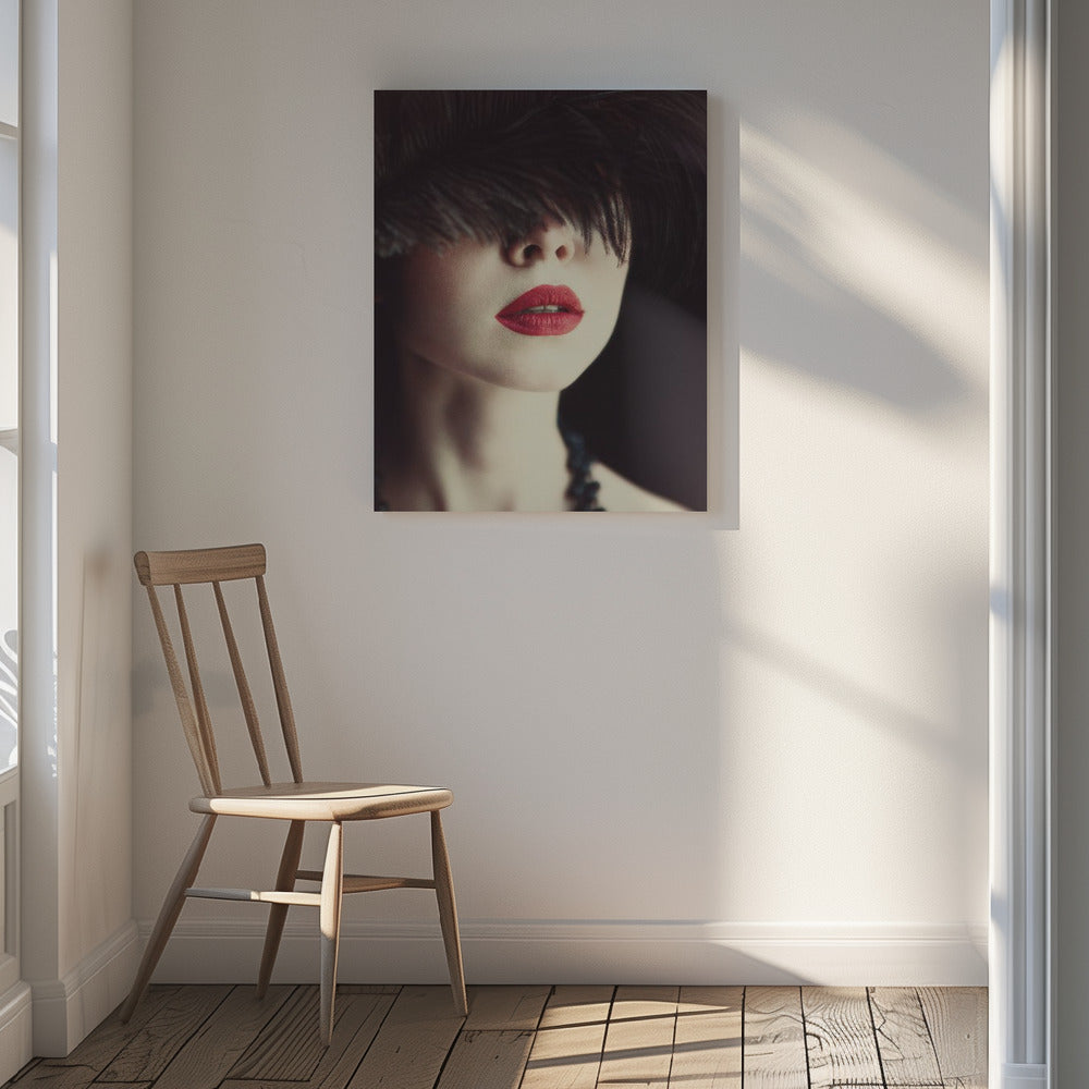 Lips and feather Poster och Canvastavla