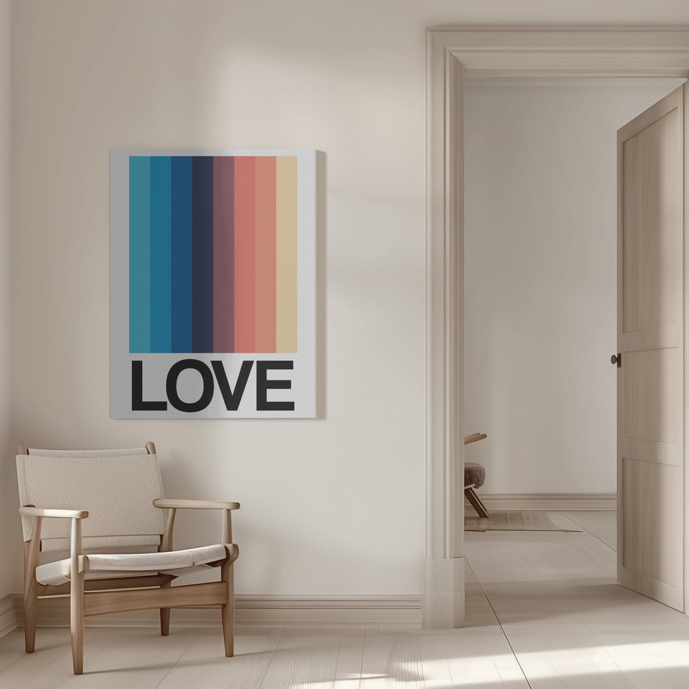 Mirror Stripe LOVE Poster och Canvastavla