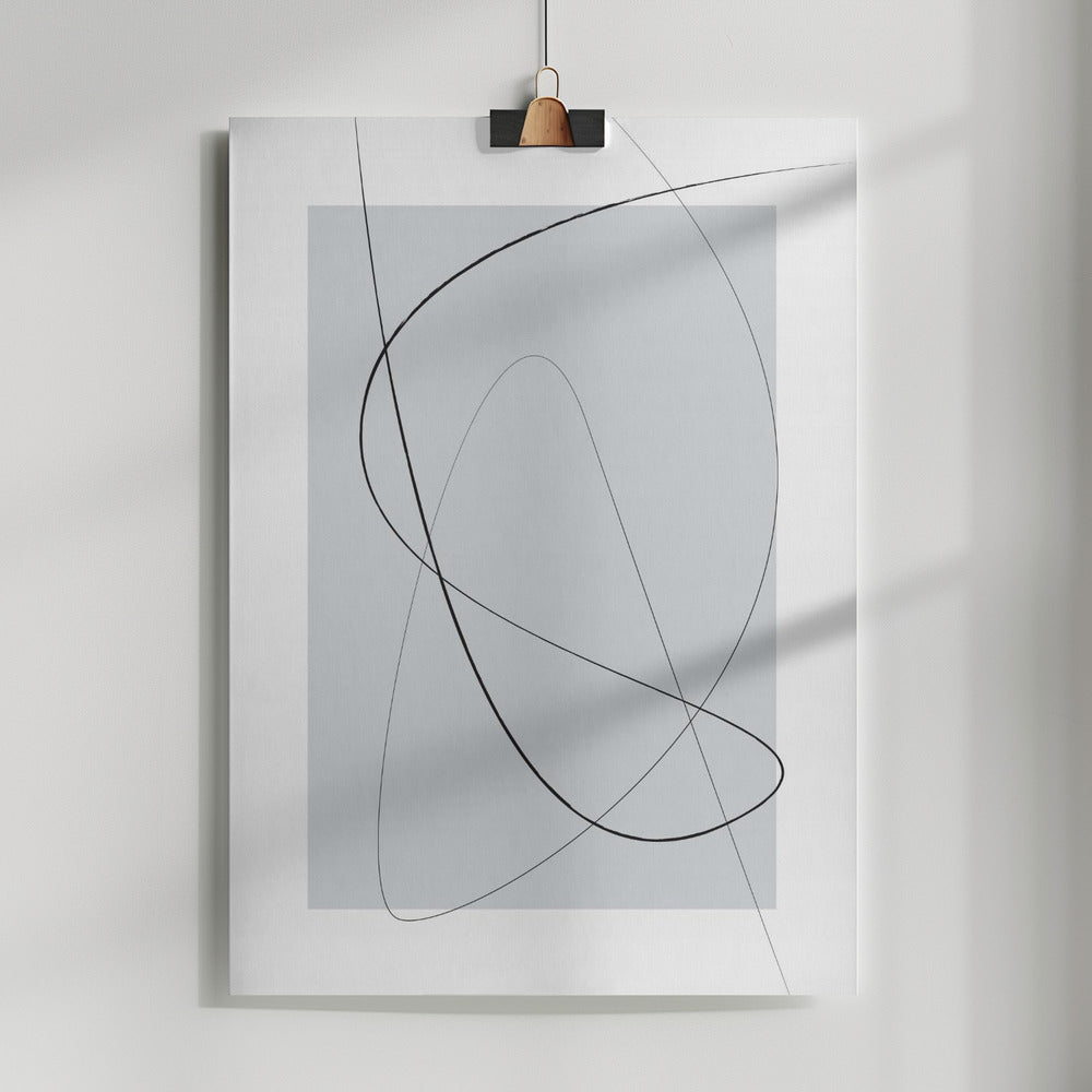 Gray Abstracta Poster och Canvastavla