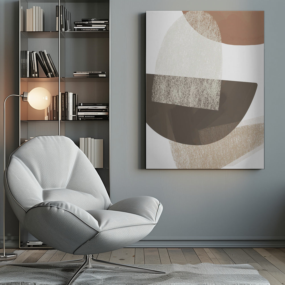 Earth Tone Geometric Art Poster och Canvastavla