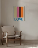 Retro Stripe LOVE Summer Fruits Poster och Canvastavla