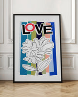 Scribble Flower Blue Poster och Canvastavla