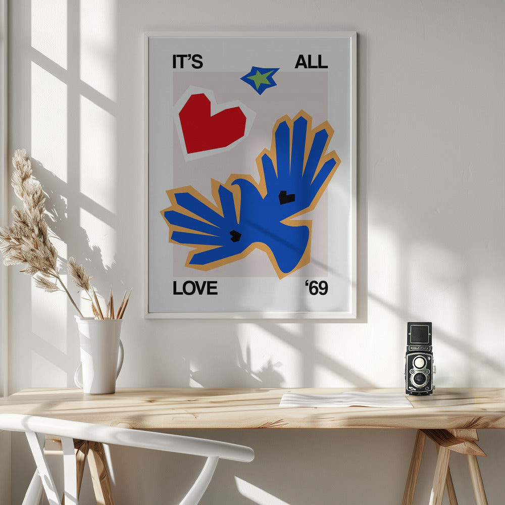 It's All Love '69 Bird Blue Poster och Canvastavla