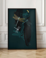 Midnight Dragonflies Poster och Canvastavla