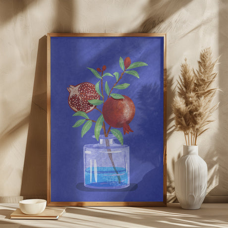 pomegranate in Vase Poster och Canvastavla