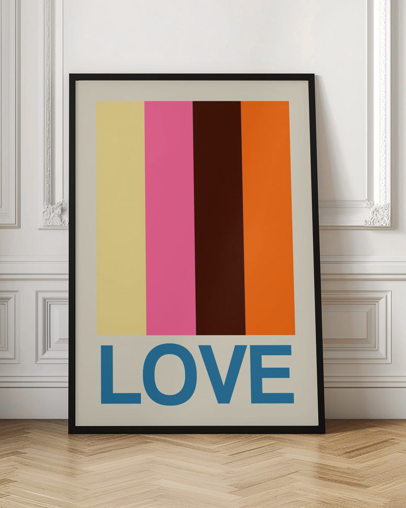 Retro Stripe LOVE Summer Fruits Poster och Canvastavla