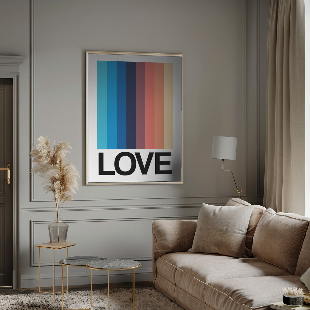 Mirror Stripe LOVE Poster och Canvastavla