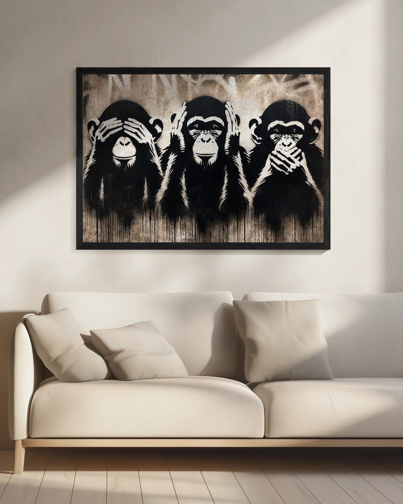 Three Wize Monkeys Poster och Canvastavla