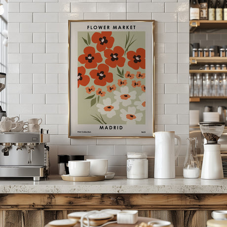 Flower Market Madrid Poster och Canvastavla